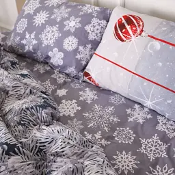 Наволочка MirSon Бязь 17-0657 Mistletoe 70х70 см сіро-червона (2200009611513) - мініатюра 5