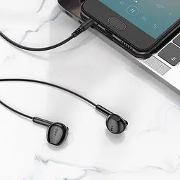 Дротові навушники Hoco M123 Glory універсальні earphones with microphone, 3.5mm, 1.2m, black - мініатюра 5