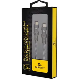 Кабель Cablexpert CC-USB2B-CM8PM-1.5M ,Power Delivery (PD), 18 Ватт C-тато/Lightning, 1,5 м. (CC-USB2B-CM8PM-1.5M) - мініатюра 2