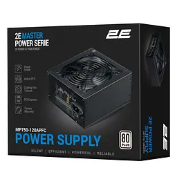 2E Блок живлення Master Power (750W), >80%, 80+ White, 120мм, 1xMB 24pin(20+4), 1xCPU 8pin(4+4), 3xMolex, 5xSATA, 4xPCIe 8pin(6+2) - мініатюра 9