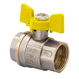 Кран кульовий Ferro Pl 3/4" ГГМ газ art. 602 (латунна куля) FE0560
