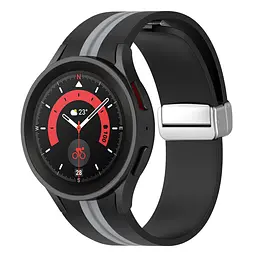 Ремінець для Samsung Galaxy Watch 4 44mm - чорно-зелений ширина кріплення 20мм силікон Watchbands Cls-line (W16-5WB41989099) - мініатюра 2