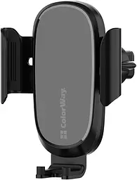 Тримач для телефону ColorWay Air Vent Car Wireless Charger 15W Black - мініатюра 2