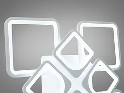 Стельова LED-люстра Diasha H8060/4+4WH 135W, 60×60×14 см, 3 кольори світла, біла - мініатюра 6