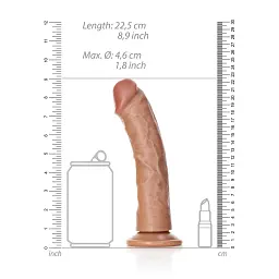 Фалоімітатор RealRock Curved Realistic 8" 20.5 см (тілесний) - мініатюра 10