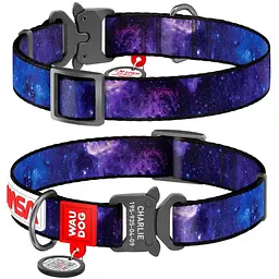 Нашийник для собак Waudog Nylon NASA21, з QR паспортом, металева пряжка-фастекс, M, 24-40х2 см - мініатюра 3