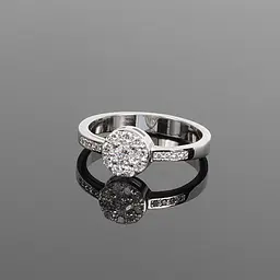 Каблучка з білого золота з діамантами 18 K-0189