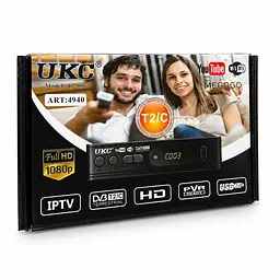 Цифровий ефірний ТВ-тюнер UKC T2-0967 DVB-T2/C IPTV YouTube Full HD Чорний (2390000006) - мініатюра 2
