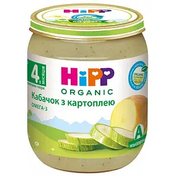 Уцінка. Органічне пюре HiPP Кабачок з картоплею, 125 г 