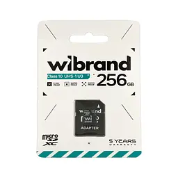 Карта пам'яті microSDXC (UHS-1 U3) Wibrand 256Gb class 10 (adapter SD) (WICDHU3/256GB-A) - мініатюра 2