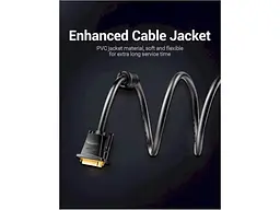 Кабель Vention DVI-D to DVI-D 1.5m Black (EAABG) - мініатюра 4
