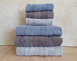 Набір турецьких махрових рушників Cestepe MicroCotton Premium 3 штуки 50x90 + 3 штуки 70х140 Nesha щільність 600 г/м2 - мініатюра 3