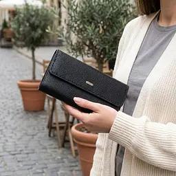 Функціональний жіночий гаманець з натуральної шкіри Canpellini 21662 чорний - мініатюра 2