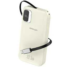 Портативний ЗП Power Bank Amaya F131 22.5W with display and cable 10000 mAh Biege