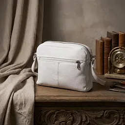 Жіноча сумка крос-боді із натуральної шкіри Grande Pelle 11650 біла - мініатюра 4