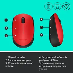 Миша Logitech M171 Red (910-004641) UA [38066] - мініатюра 8