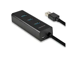 Мультипортовий адаптер AXAGON Charging USB-A Black (HUE-S2BL) - мініатюра 2