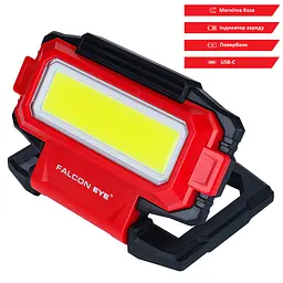 Ліхтар професійний Falcon Eye Clam FWL0015 COB LED 1000 лм 3000 мАг USB-C Червоний - мініатюра 4
