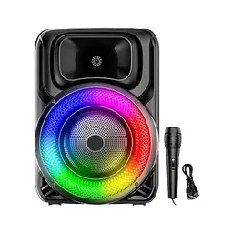 Портативна колонка Sing-e ZQS8147 з мікрофонам та пультом Акустична система RGB підсвічування Чорний 200 Вт - мініатюра 2