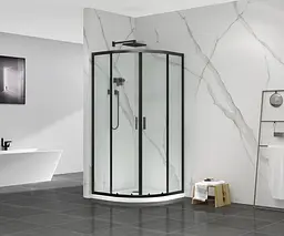 Душова кабіна без піддону Mixxus Premium Diverse SC01-90x90x195-TR Black прозоре скло 5 мм MI6860, Чорний матовий, Універсальна, прозорий - мініатюра 4