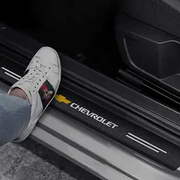 Захисна плівка накладка на пороги для Chevrolet Чорний Карбон 4 шт - мініатюра 5