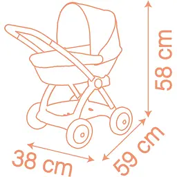 Коляска для ляльки Smoby Toys Baby Nurse люлька з корзиною теракотова пудра (7600254124) - мініатюра 3