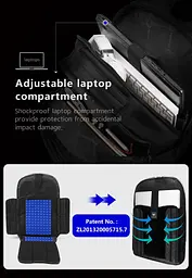 Рюкзак міський Tigernu T-B3585 з USB портом та відсіком для ноутбука 15,6" 26л Dark Gray (19387) - мініатюра 4