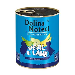 Вологий корм для собак Dolina Noteci Superfood з телятиною та бараниною банка 800 г