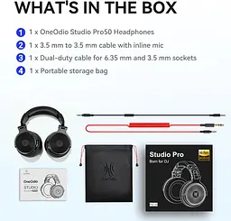 Гарнітура OneOdio Pro 50, 3,5мм/6,35мм, Black - мініатюра 6
