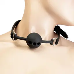 Кляп із силіконовим кульовим наповнювачем Punishment Silicone Ball Gag Black - мініатюра 1