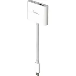 Багатопортовий мультиадаптер J5create JCA152-N, USB-C 2-в-1 билий - миниатюра 4