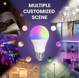 Лампа різнобарвна Moes RGB E27 9 Вт 806 лм розумна з bluetooth (BB-TDA9-RCW-E27-MS) - мініатюра 3