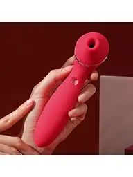Вібратор KisToy Polly Plus Вакуумний, 16.8х3.5 см червоний - мініатюра 6