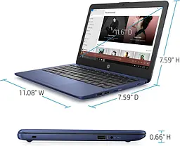 Ноутбук HP Stream 11.6" HD 4/32GB, N4000 (11-ak0010nr) Blue (Open Box) - мініатюра 6