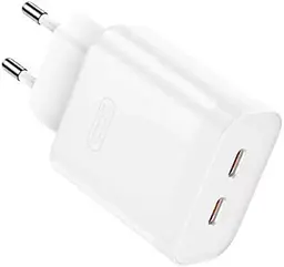 Зарядний пристрій XO L105 35 W 2 порти Dual Port Fast Charger Type-c адаптер блок - мініатюра 2