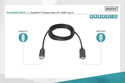 Кабель Assmann DP-HDXiaomi 2M AK-340303-020-S Black - мініатюра 3