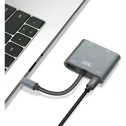 ПК Хаб XO HUB001 4 in 1 сірий - мініатюра 3