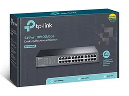 Комутатор TP-LINK TL-SF1024D, 24x10/100 Mb/s, металевий корпус, некерований - мініатюра 4