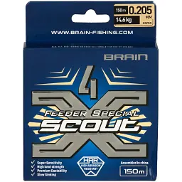Шнур Brain Scout 4X 150 м (ca мo) 0.205 мм 14.6 кг - мініатюра 2