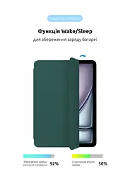 Чехол-книжка для планшета Apple iPad Air 11 (2024), Original Smart Case, pine green, 11 , подставка на планшет, искусственная кожа, микрофибра, магнитная крышка с автоотключением экрана, ArmorStandart (ARM78144) - мініатюра 4