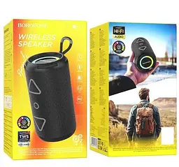 Портативна акустика Borofone BR37 Noble sports BT speaker 5x2 Вт USB/microSDS/FM/AUX бездротова чорна - мініатюра 3