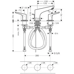 Змішувач для умивальника Hansgrohe Focus E2 31937000 Хром - мініатюра 2