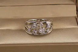 Кільце Xuping Jewelry Мозайка р 17 сріблясте