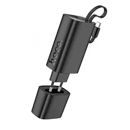 Мережевий зарядний пристрій Hoco J148 з вбудованим Power Bank 5000mAh PD 20W + кабель Type-C чорний