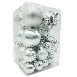 Набір новорічних кульок "JO" /DSCN1380/ "Silver" 30шт. (1/60)