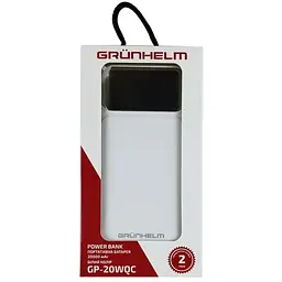 Портативна батарея Grunhelm GP-20WQC Power Bank 20.000 mAh біла (137529) - мініатюра 5