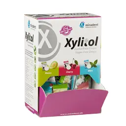 Льодяники з ксилітолом Miradent Xylitol Drops в картонному боксі 100 шт