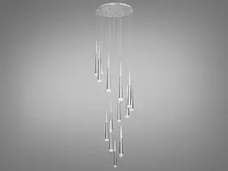 Люстра стельова LED Diasha 3002/15SV, 60W, матовий хром, сучасний стиль для зали, коридору, вітальні - мініатюра 2