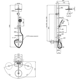 Душовий гарнітур Kroner Armada-C064K + змішувач Hagen-C010 + змішувач Bidet-C082 (CVS30203) - мініатюра 11