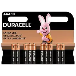 Батарейка Duracell AAA лужні 10 шт. в упаковці (5002509/5006462) - мініатюра 2